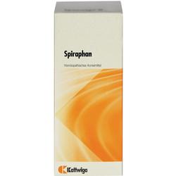 Verpackung eines homöopathischen Arzneimittels namens Spiraphan mit orangefarbenem Design.